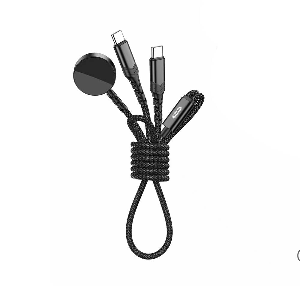 Go Des GD-UC611 2in1 Android Watch Uyumlu Wireless Type-C PD Hızlı Şarj Kablosu 60W 1.2M Siyah