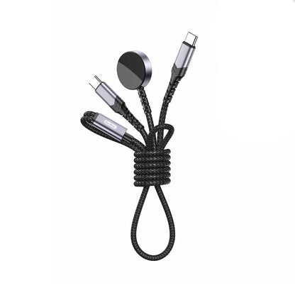 Go Des GD-UC612 2in1 iOS Watch Uyumlu Wireless Type-C PD Hızlı Şarj Kablosu 60W 1.2M Siyah