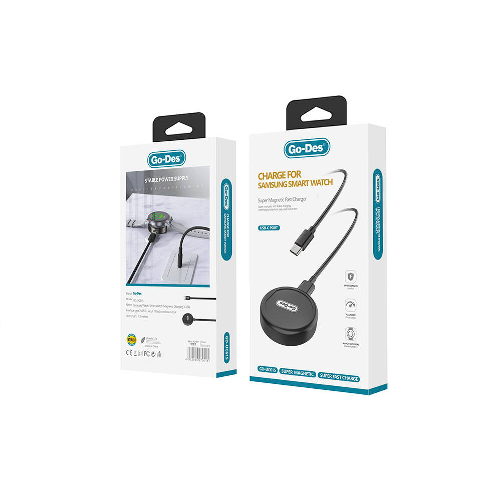 Go Des GD-UC615 Galaxy Watch Akıllı Saat Magnetik Wireless Şarj Aleti Siyah