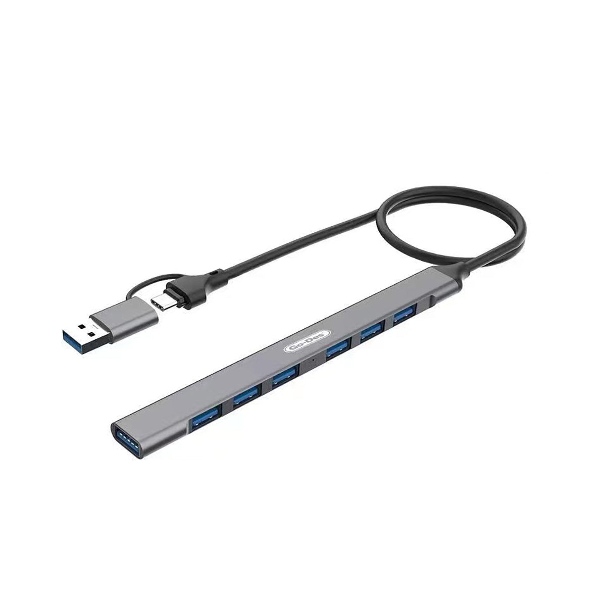 Go Des GD-UC706 7 Usb Girişli Type-C - Usb Hub Gri