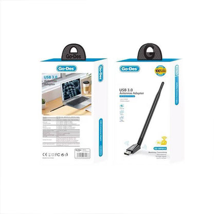 Go-Des GD-WPS013 Wi-Fi USB Adaptörü 900Mbps Siyah