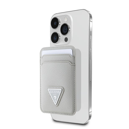 Guess Orjinal Lisanslı 2 Hazneli Üçgen Logolu Deri Magnetik Kartlık Kahverengi