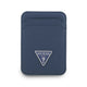 Guess Orjinal Lisanslı 2 Hazneli Üçgen Logolu Deri Magnetik Kartlık Mavi