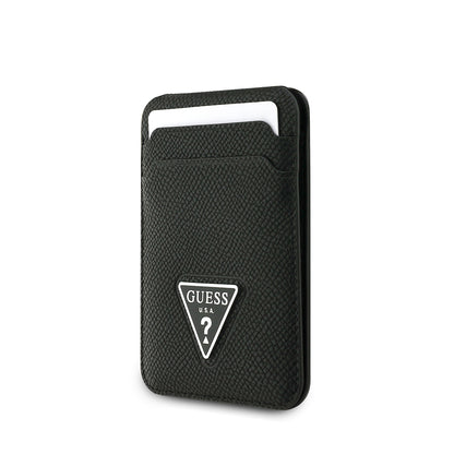 Guess Orjinal Lisanslı 2 Hazneli Üçgen Logolu Standlı Magnetik Kartlık Siyah