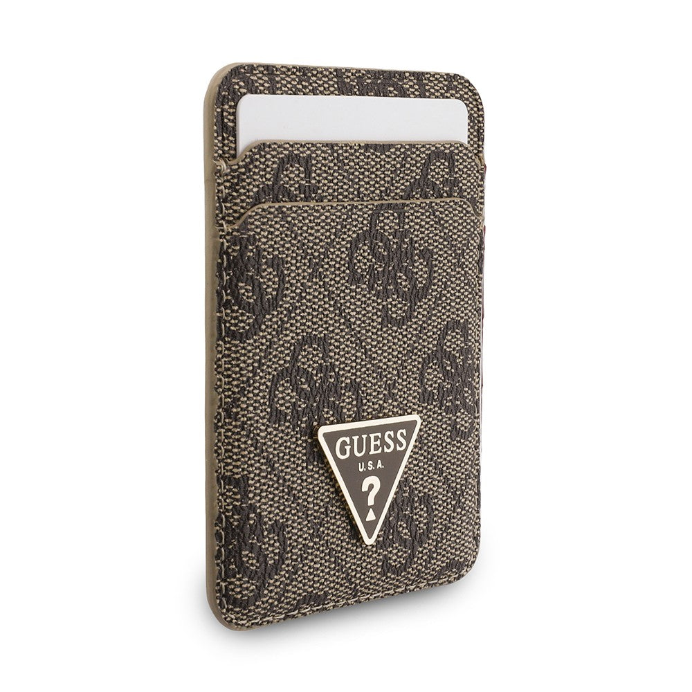 Guess Orjinal Lisanslı 2in1 Bilek Askı İpli 4G Desenli Metal Üçgen Logolu Magnetik Kartlık