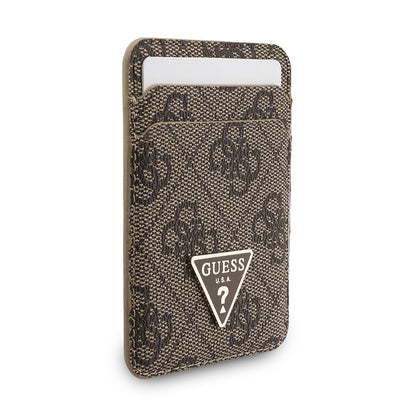 Guess Orjinal Lisanslı 2in1 Bilek Askı İpli 4G Desenli Metal Üçgen Logolu Magnetik Kartlık