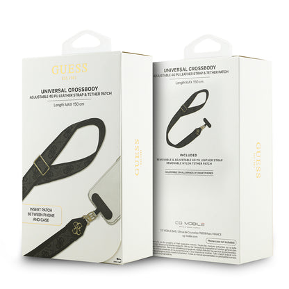 Guess Orjinal Lisanslı 4G Desen ve Metal Logolu Çapraz Vücut Telefon Askı Kayışı 150cm Pembe