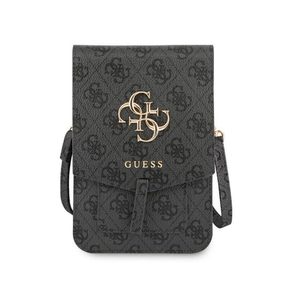 Guess Orjinal Lisanslı 4G Desenli Büyük 4G Logolu 5 Hazneli Askılı Mıknatıs Kapaklı Çanta Kahverengi