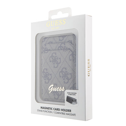 Guess Orjinal Lisanslı 4G Desenli Metal Script Logolu Magnetik Kartlık Kahverengi