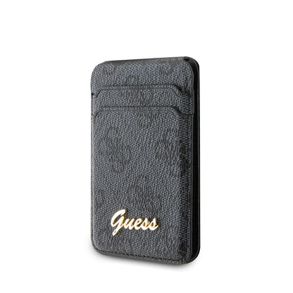Guess Orjinal Lisanslı 4G Desenli Metal Script Logolu Magnetik Kartlık Kahverengi