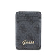 Guess Orjinal Lisanslı 4G Desenli Metal Script Logolu Magnetik Kartlık Siyah