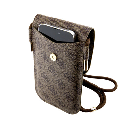 Guess Orjinal Lisanslı 4G Desenli Askılı Mıknatıs Kapaklı Çanta Pembe