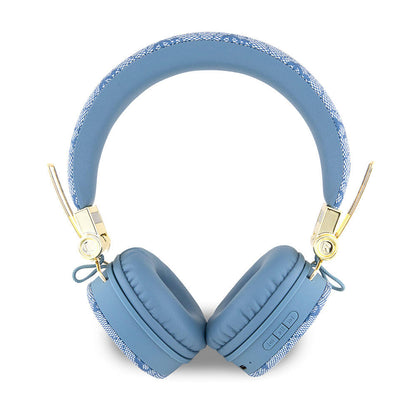 Guess Orjinal Lisanslı 4G Metal Logo PU Deri Ayarlanabilir Kulak Üstü Bluetooth Kulaklık Siyah