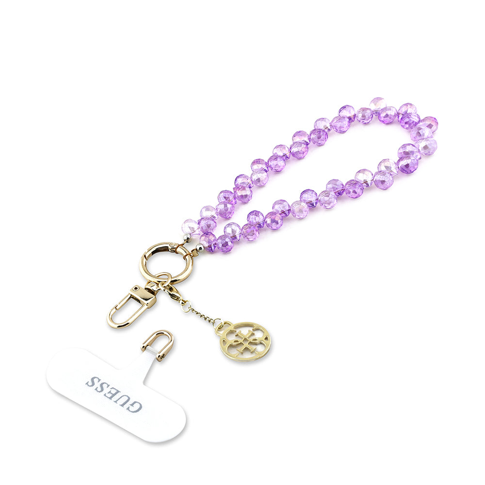 Guess Orjinal Lisanslı 4G Metal Logolu Kristal Taşlı Telefon Bilek Askı Zinciri Gold