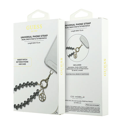 Guess Orjinal Lisanslı 4G Metal Logolu Kristal Taşlı Telefon Bilek Askı Zinciri Mor