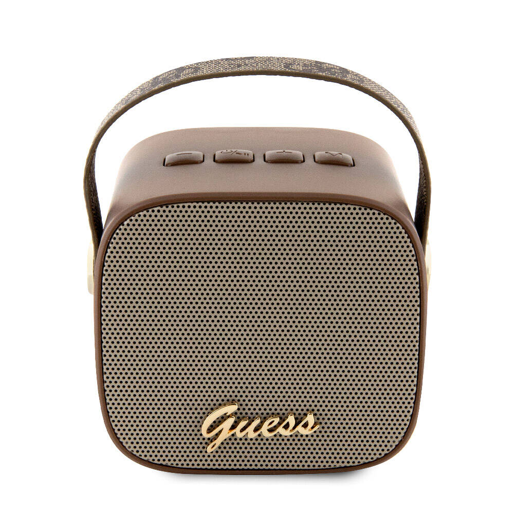 Guess Orjinal Lisanslı Askılı PU Deri Yazı Logolu 5W Bluetooth Speaker Siyah