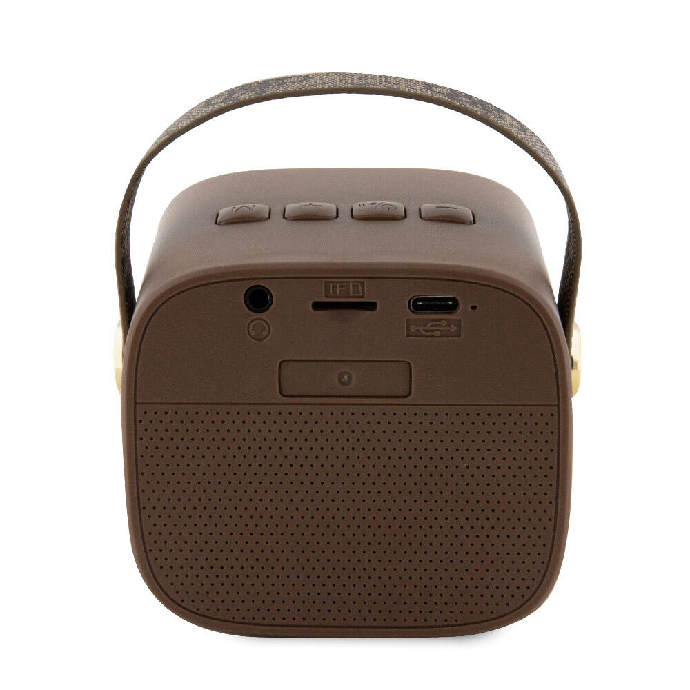 Guess Orjinal Lisanslı Askılı PU Deri Yazı Logolu 5W Bluetooth Speaker Siyah