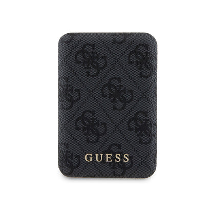 Guess Orjinal Lisanslı Dijital Led Göstergeli PU Deri 4G Desenli Metal Yazı Logolu Powerbank 5000mAh 15W Mavi
