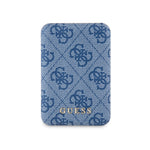 Guess Orjinal Lisanslı Dijital Led Göstergeli PU Deri 4G Desenli Metal Yazı Logolu Powerbank 5000mAh 15W Mavi