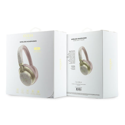 Guess Orjinal Lisanslı ENC PU 4G Desenli Metal Logolu Kulak Üstü Bluetooth Kulaklık v5.4