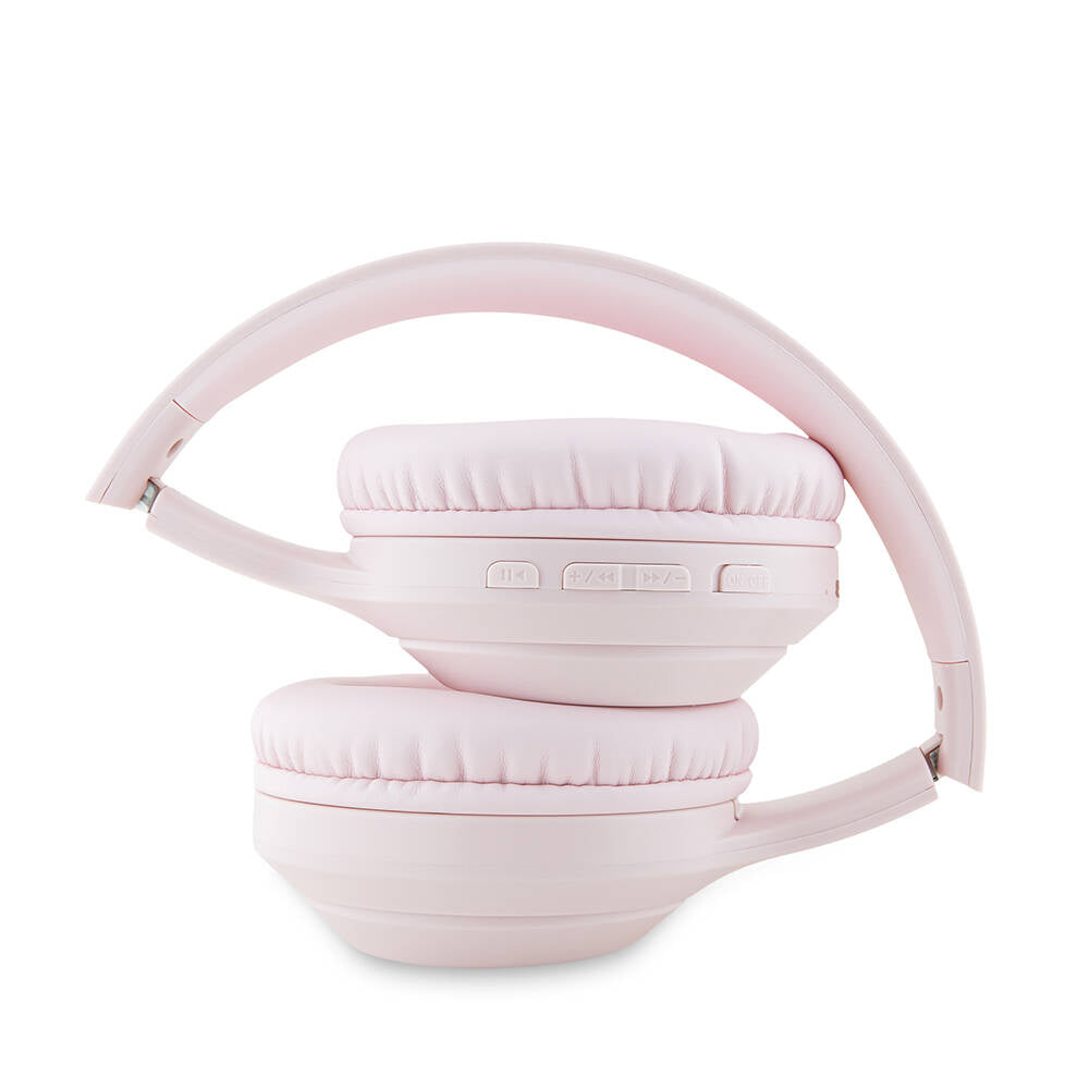 Guess Orjinal Lisanslı Katlanabilir Ayarlanabilir Metal Klasik Logolu Kulak Üstü Bluetooth Kulaklık Pembe