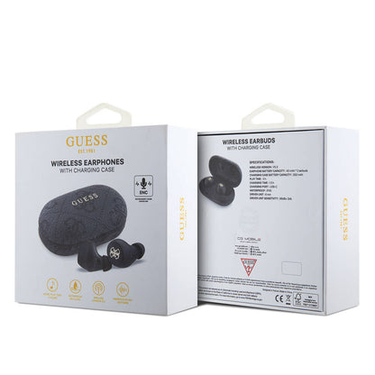 Guess Orjinal Lisanslı Klasik Metal Yazı Logolu TWS Kulak İçi Bluetooth Kulaklık Siyah