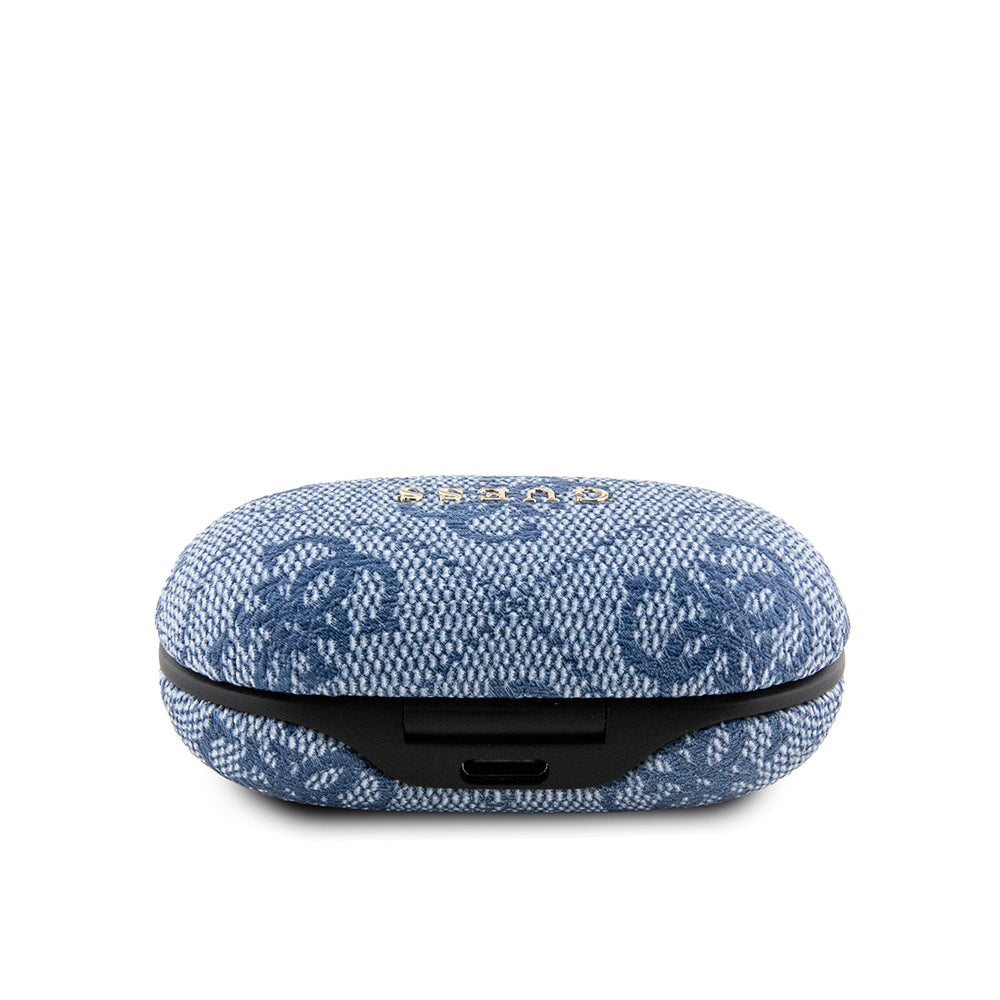Guess Orjinal Lisanslı Klasik Metal Yazı Logolu TWS Kulak İçi Bluetooth Kulaklık Mavi