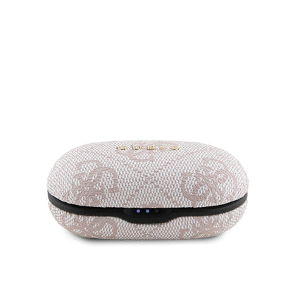 Guess Orjinal Lisanslı Klasik Metal Yazı Logolu TWS Kulak İçi Bluetooth Kulaklık Kahverengi