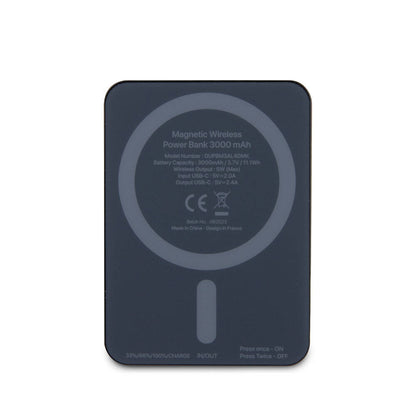 Guess Orjinal Lisanslı M-safe Şarj Özellikli Metal Yazı Logolu Powerbank 3000mAh 5W Siyah