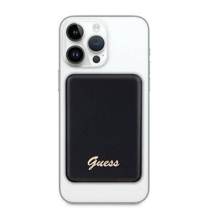 Guess Orjinal Lisanslı M-safe Şarj Özellikli Metal Yazı Logolu Powerbank 5000mAh 15W Gold