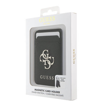 Guess Orjinal Lisanslı Metal Büyük 4G ve Yazı Logolu Standlı Magnetik Kartlık Siyah
