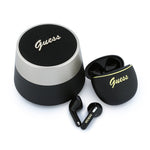 Guess Orjinal Lisanslı Metal Yazı Logolu Kulak içi TWS Kulaklık ve Speaker Hoparlör 2in1 Set
