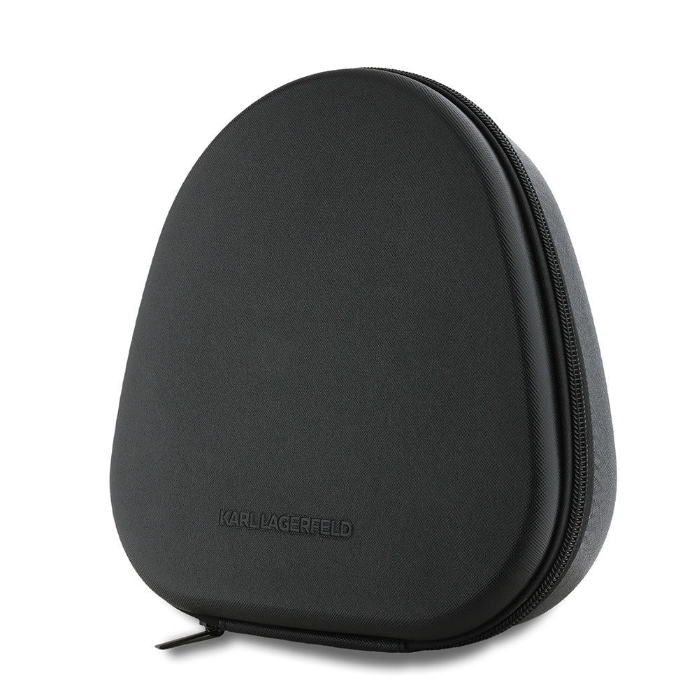 Karl Lagerfeld Orjinal Lisanslı ANC/ENC Özellikli KL Yazı Logolu Saffiano Serisi Kulak Üstü Bluetooth Kulaklık v5.3 Siyah