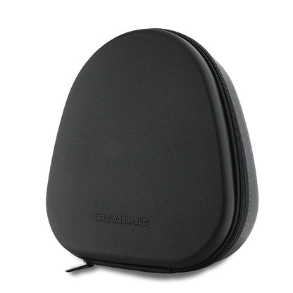 Karl Lagerfeld Orjinal Lisanslı ANC/ENC Özellikli KL Yazı Logolu Saffiano Serisi Kulak Üstü Bluetooth Kulaklık v5.3 Siyah