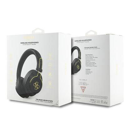 Guess Orjinal Lisanslı PU 4G Desenli Büyük Metal Logolu Kulak Üstü Bluetooth Kulaklık Siyah