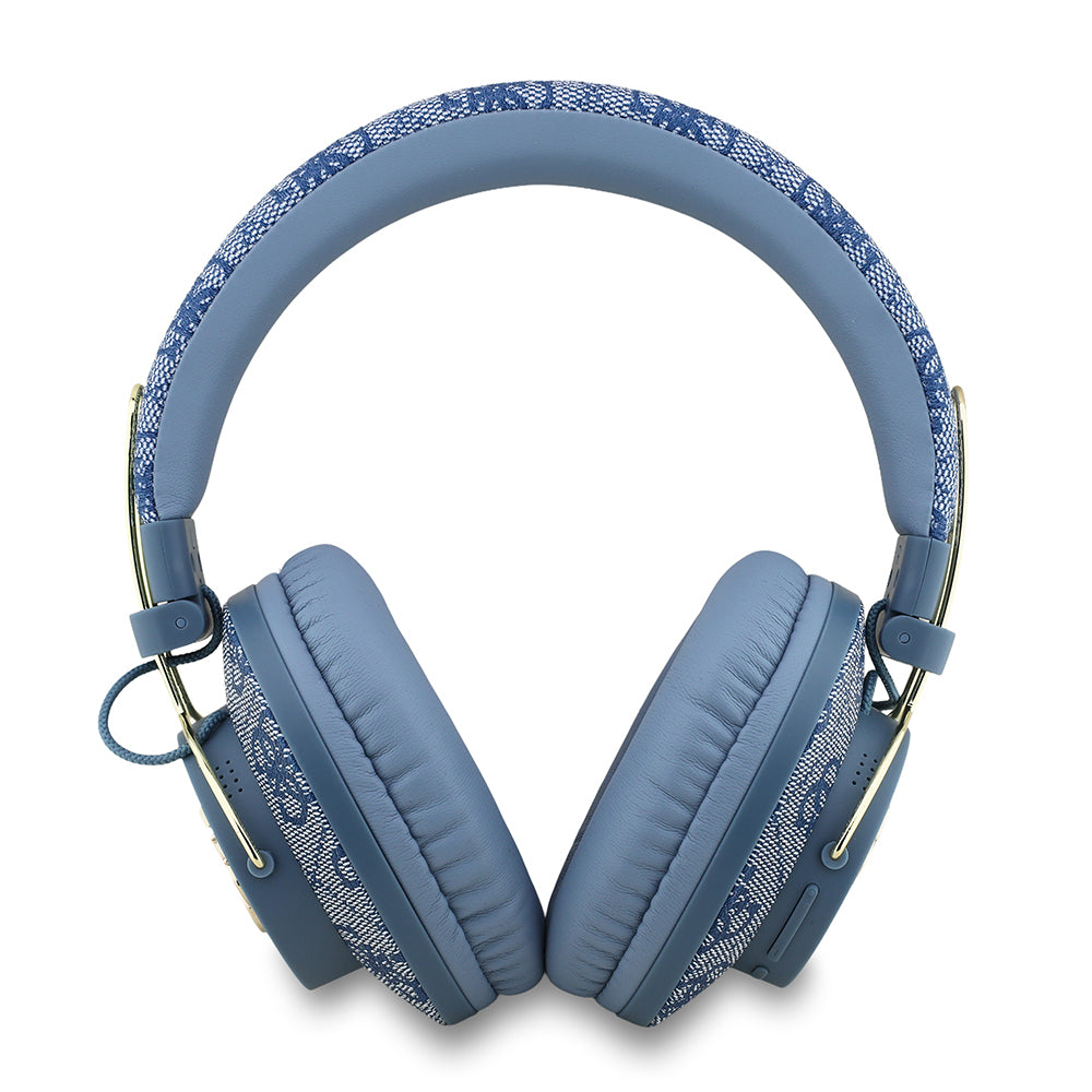 Guess Orjinal Lisanslı PU 4G Desenli Büyük Metal Logolu Kulak Üstü Bluetooth Kulaklık Siyah