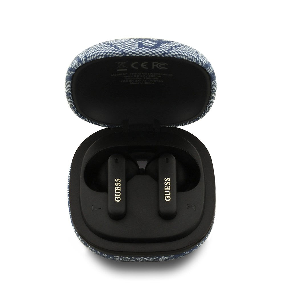Guess Orjinal Lisanslı PU 4G Desenli Klasik Metal Yazı Logolu TWS Kulak İçi Bluetooth Kulaklık