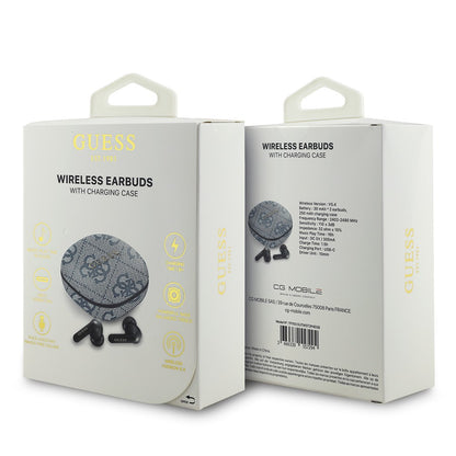 Guess Orjinal Lisanslı PU 4G Desenli Klasik Metal Yazı Logolu TWS Kulak İçi Bluetooth Kulaklık