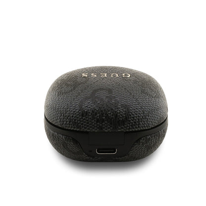 Guess Orjinal Lisanslı PU 4G Desenli Klasik Metal Yazı Logolu TWS Kulak İçi Bluetooth Kulaklık