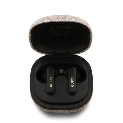 Guess Orjinal Lisanslı PU 4G Desenli Klasik Metal Yazı Logolu TWS Kulak İçi Bluetooth Kulaklık