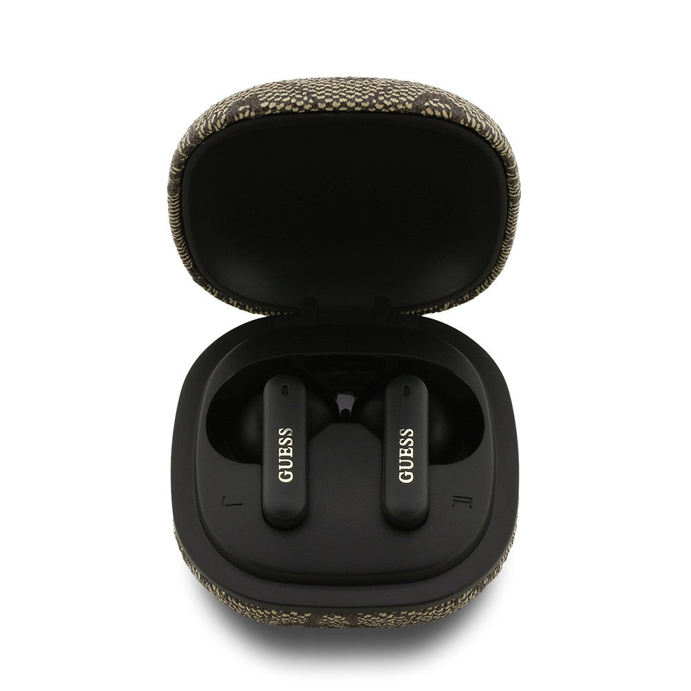 Guess Orjinal Lisanslı PU 4G Desenli Klasik Metal Yazı Logolu TWS Kulak İçi Bluetooth Kulaklık