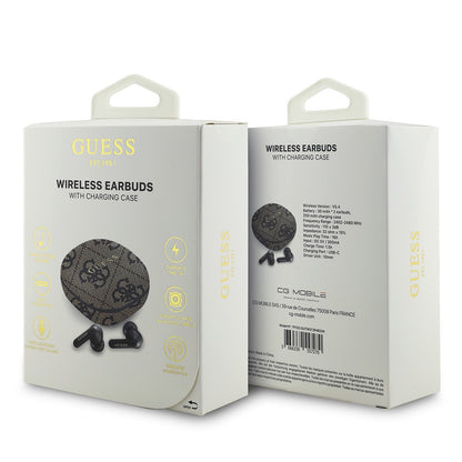 Guess Orjinal Lisanslı PU 4G Desenli Klasik Metal Yazı Logolu TWS Kulak İçi Bluetooth Kulaklık