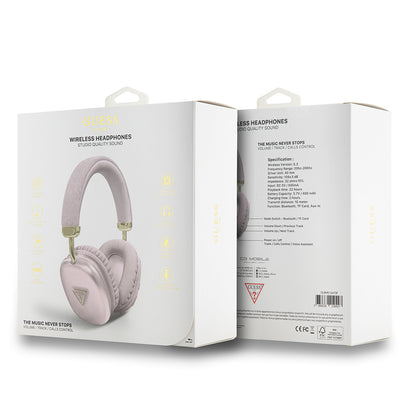 Guess Orjinal Lisanslı PU Üçgen Logolu Kulak Üstü Bluetooth Kulaklık Gold