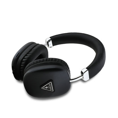 Guess Orjinal Lisanslı PU Üçgen Logolu Kulak Üstü Bluetooth Kulaklık Siyah