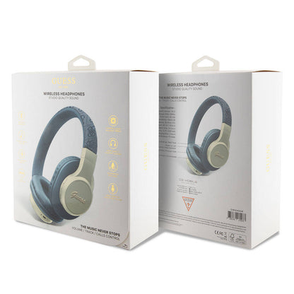 Guess Orjinal Lisanslı Script Gold Serisi Metal Yazı Logolu 4G Desenli Bluetooth Kulaklık Kahverengi