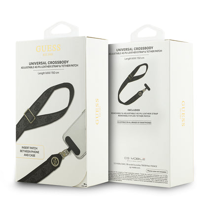 Guess Orjinal Lisanslı Taşlı 4G Metal Logolu Çapraz Vücut Telefon Askı Kayışı 150cm Pembe