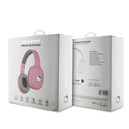 Hello Kitty Orjinal Lisanslı Ayarlanabilir Metal Kitty Logolu Oval Bluetooth 5.3 Kulaklık Pembe