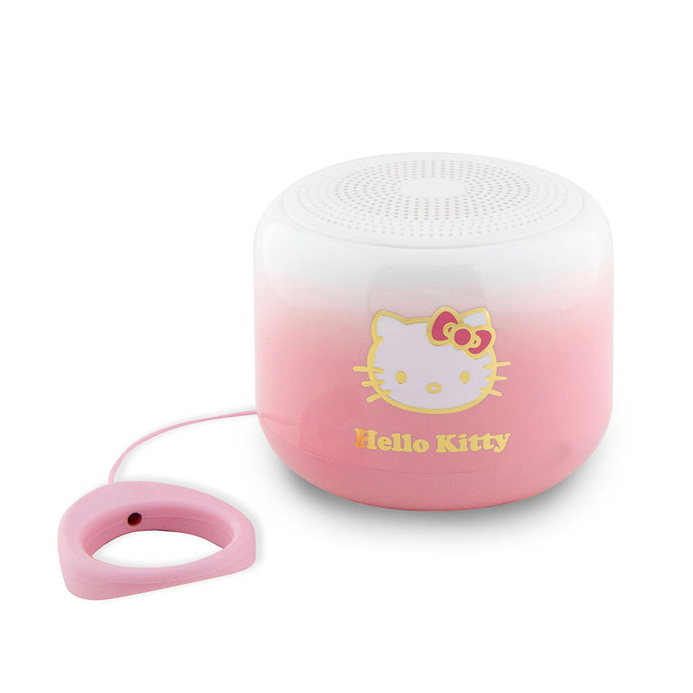 Hello Kitty Renk Geçişli Elektroplating Logolu Parmak Tutamaçlı Mini Bluetooth Speaker Hoparlör Pembe