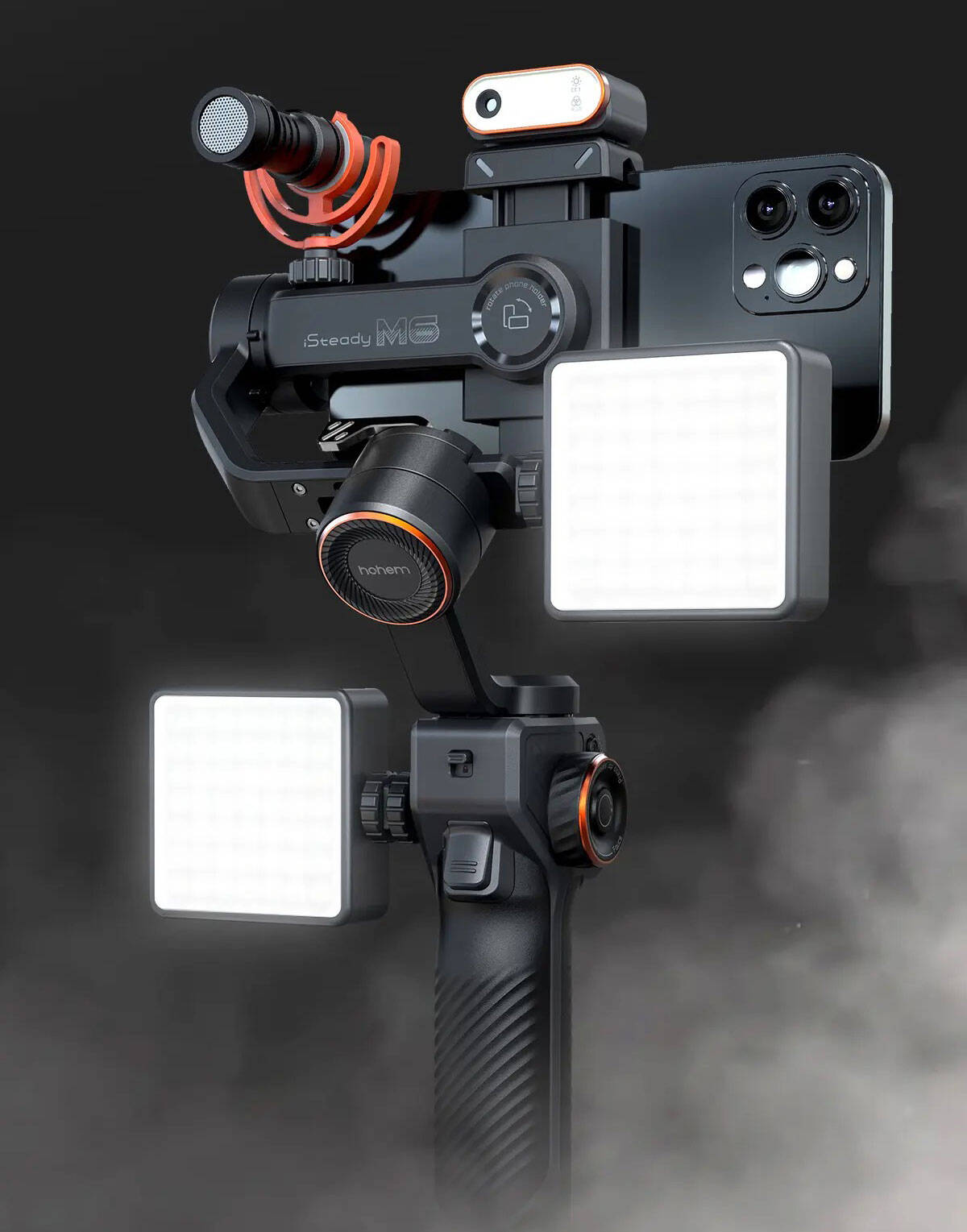 Hohem iSteady M6 3 Eksenli El Tipi AI Yapay Zeka Görüş Sensörlü Gimbal Stabilizatör Siyah