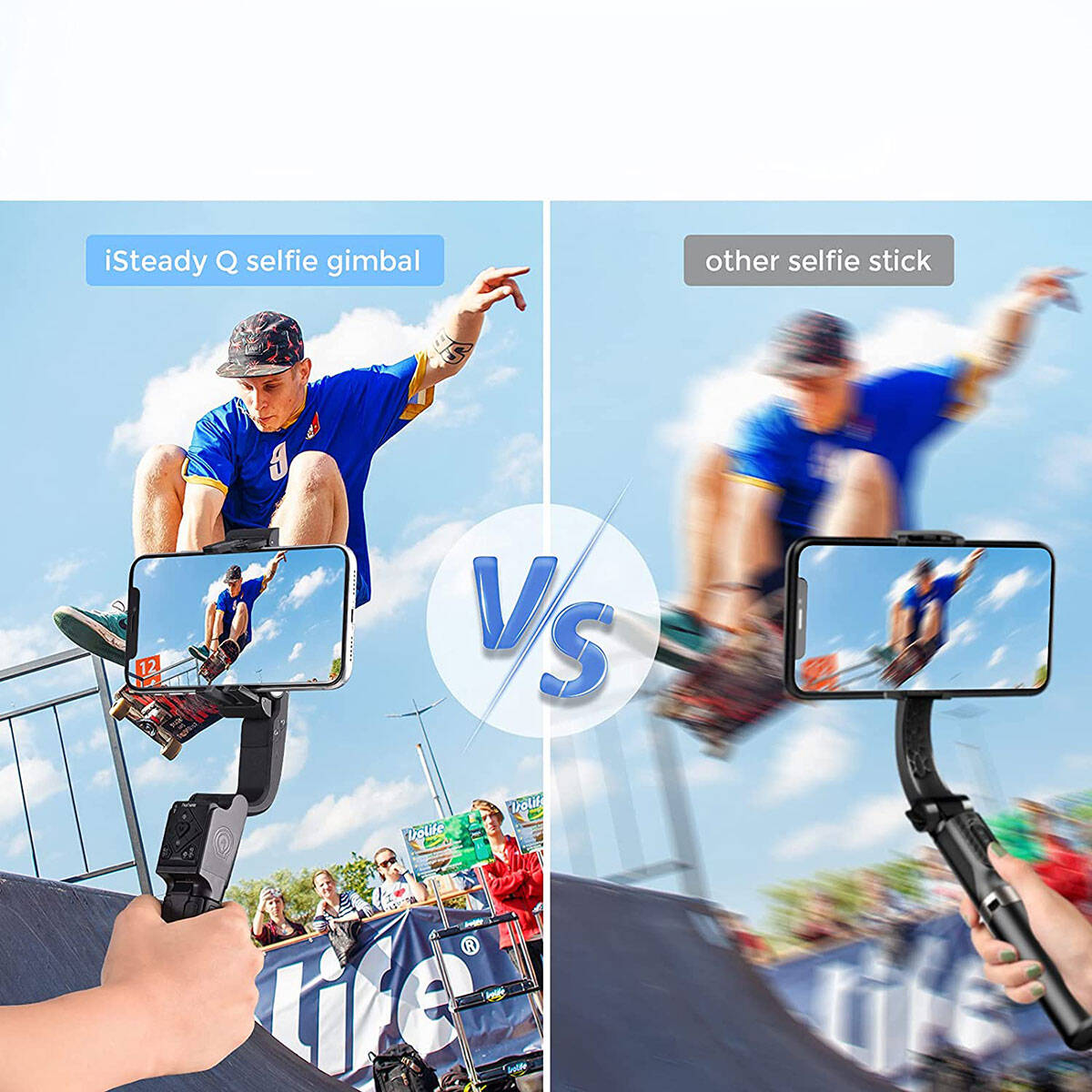 Hohem iSteady Q 2 Eksenli El Tipi Selfie Çubuğu Gimbal Stabilizatör Siyah